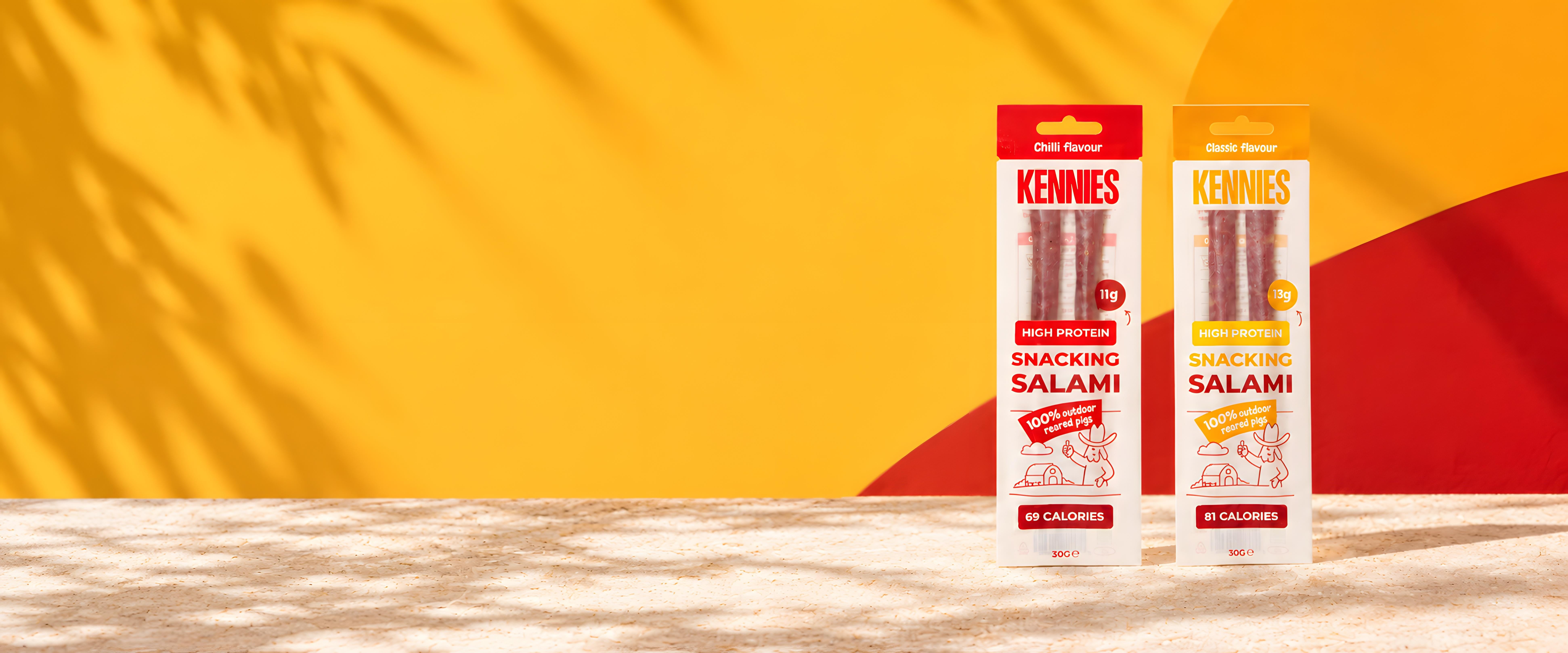 Kennies Classic and Chilli snacking salami packs